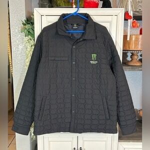 MONSTER Energy Drink Black Puffer Quilted Jacket XLarge